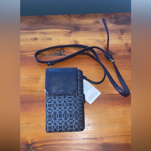 CNwt crossbody wallet purse by Time and Tru Women's Natalie String navy Blue - Picture 10 of 12